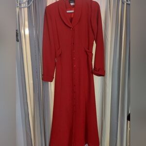 Vintage Leslie Fay Calf-Length Buttn Down 1970s Style Hostess Dress